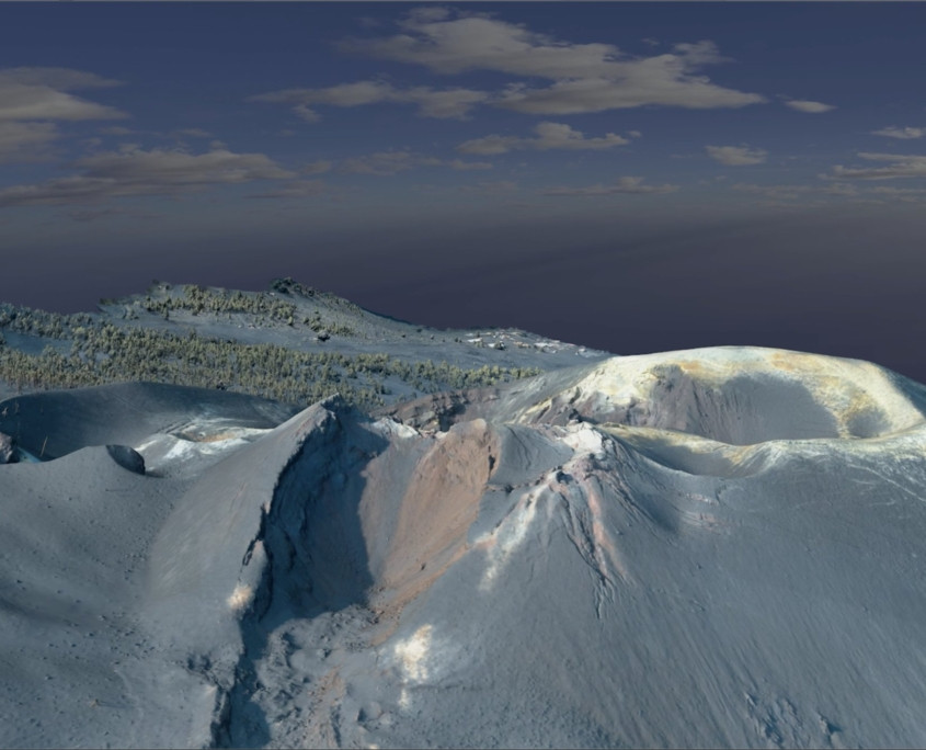 Bachelorarbeit Tajogaite: 3D-Modell des Tajogaite (La Palma), gerendert in Cinema 4D