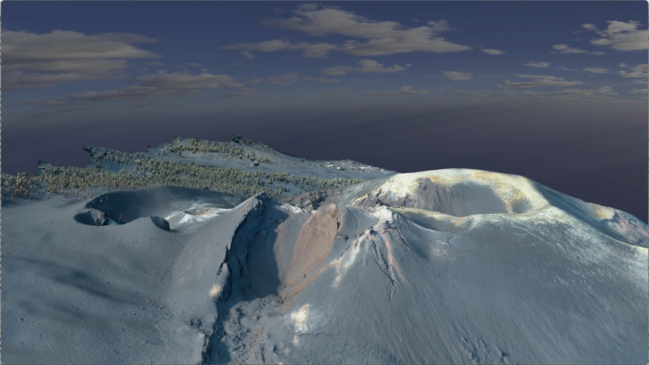 Bachelorarbeit Tajogaite: 3D-Modell des Tajogaite (La Palma), gerendert in Cinema 4D