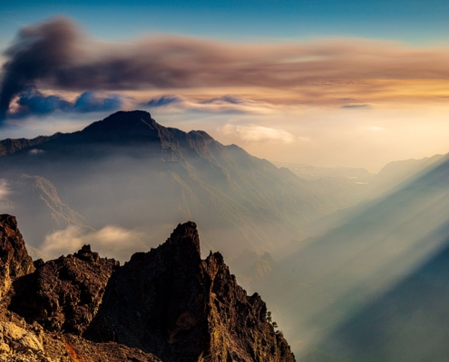 Exkursion Kanaren: Caldera Taburiente Aschewolke