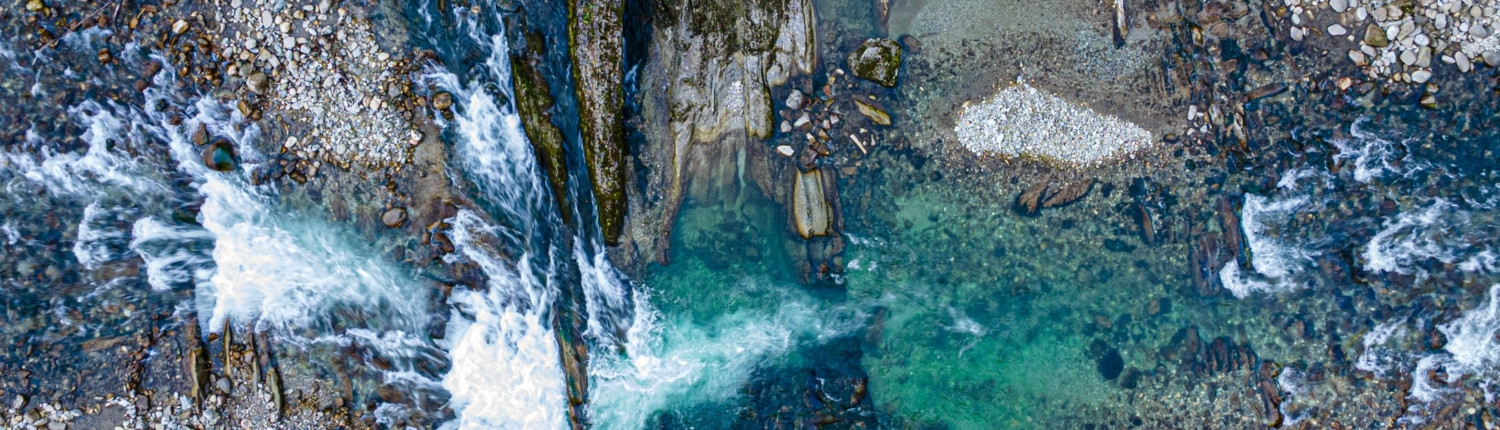 Exkursion Ammerschlucht Scheibum: Durchbruch Scheibum von oben (Drohnenaufnahme)