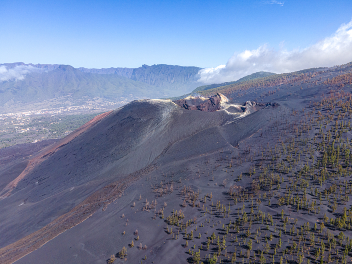 Tajogaite von Südosten, Drohnenaufnahme Tajogaite von Südosten, Drohnenaufnahme (La Palma)