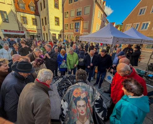 Stadtmodell Schrobenhausen aus Bronze am Lenbachplatz im Maßstab 1:350